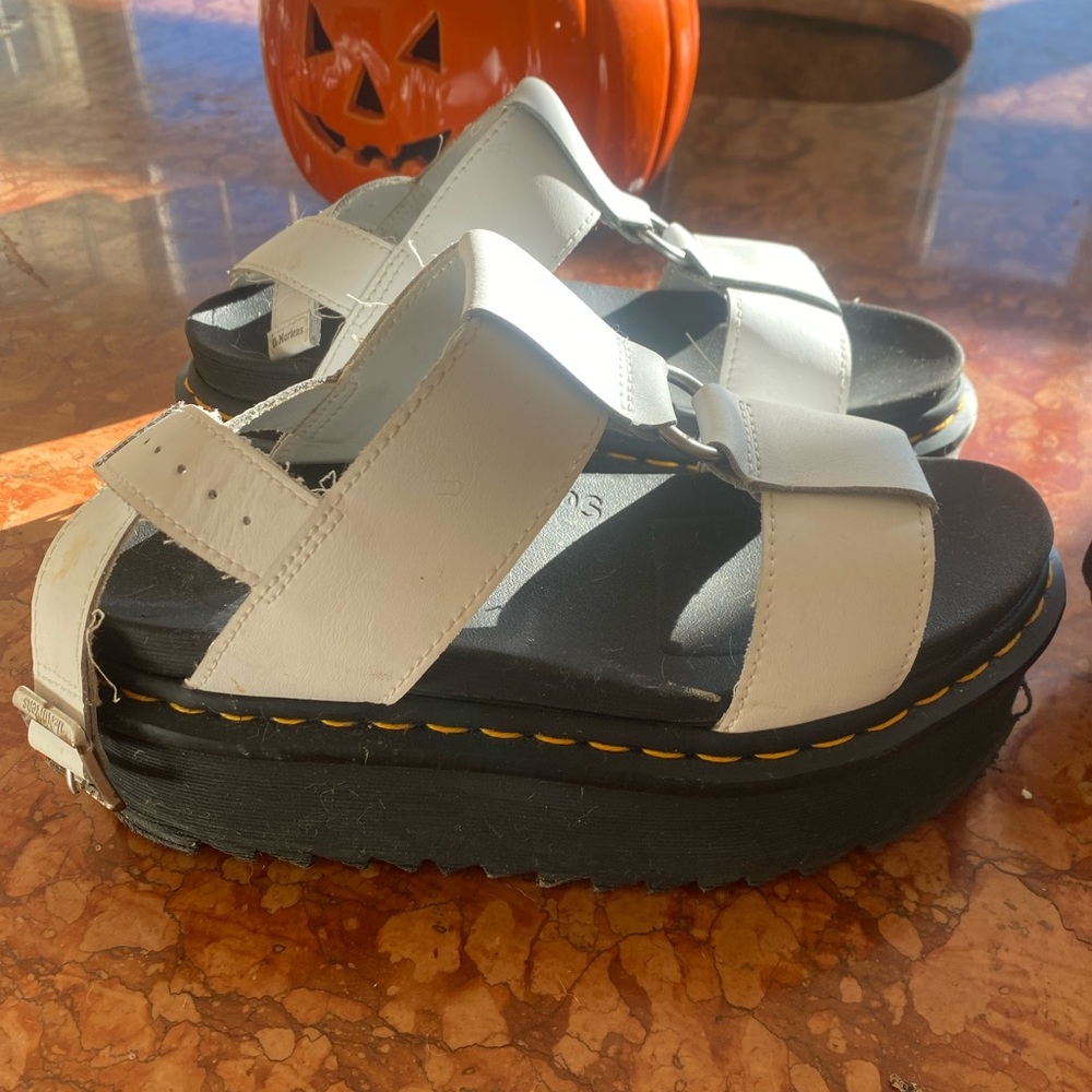 Doc Marten’s white platform sandals